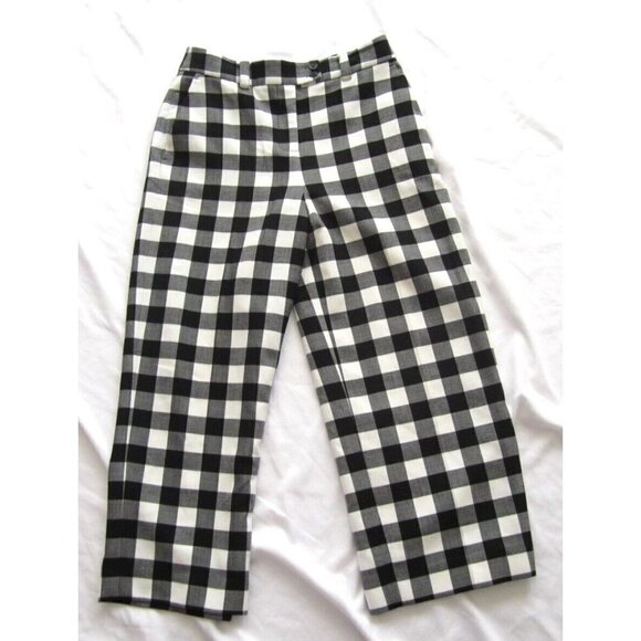 Women's 1901 Nordstrom Checkered Polyester/Rayon Pants Size 8 (WP129) - Picture 1 of 8